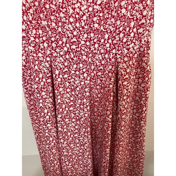 Torrid Maxi Women's Dress 1X Red Floral Cap Sleeve Pleated Fit Flare Pockets EUC - Picture 6 of 12